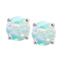 Cubic Zirconia Synthetic Opal Stud Earrings in Sterling Silver Cubic Zirconia Synthetic Opal Stud Earrings in Sterling Silver