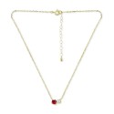 Ruby & Cubic Zirconia Two-Stone Pendant Necklace, 16 Ruby & Cubic Zirconia Two-Stone Pendant Necklace, 16