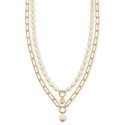 Gold-Tone Chain Link & Imitation Pearl Layered Pendant Necklace, 16 Gold-Tone Chain Link & Imitation Pearl Layered Pendant Necklace, 16