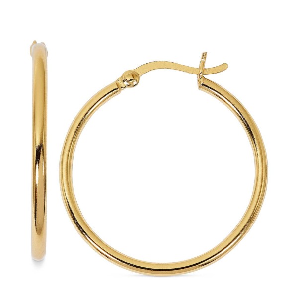 Polished Medium Hoop Earrings, 30mm Polished Medium Hoop Earrings, 30mm