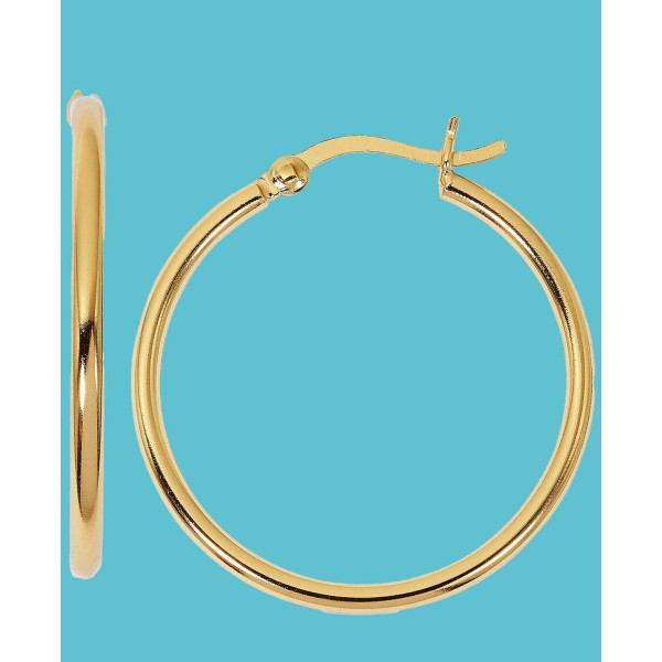 Polished Medium Hoop Earrings, 30mm Polished Medium Hoop Earrings, 30mm