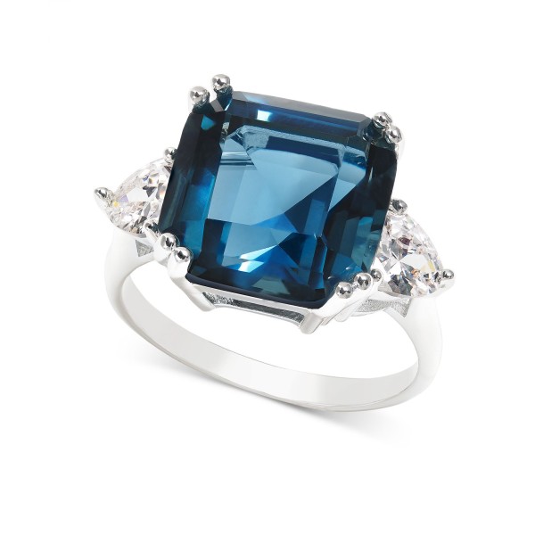 Silver-Tone Cubic Zirconia & Color Crystal Statement Ring Silver-Tone Cubic Zirconia & Color Crystal Statement Ring