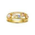 Cubic Zirconia, Faux Opal and Imitation Pearl Ring Cubic Zirconia, Faux Opal and Imitation Pearl Ring