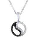 Black & White Diamond Accent Yin Yang Pendant Necklace in Sterling Silver Black & White Diamond Accent Yin Yang Pendant Necklace in Sterling Silver