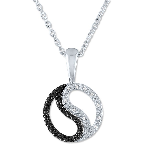 Black & White Diamond Accent Yin Yang Pendant Necklace in Sterling Silver Black & White Diamond Accent Yin Yang Pendant Necklace in Sterling Silver