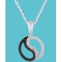 Black & White Diamond Accent Yin Yang Pendant Necklace in Sterling Silver Black & White Diamond Accent Yin Yang Pendant Necklace in Sterling Silver
