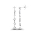 Cubic Zirconia Rhodium Plated Dangling Bezel Set Earrings (Also in 14k Gold Over Silver) Cubic Zirconia Rhodium Plated Dangling Bezel Set Earrings (Also in 14k Gold Over Silver)