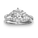 2-Pc. Set Cubic Zirconia Ring & Matching Band in Sterling Silver 2-Pc. Set Cubic Zirconia Ring & Matching Band in Sterling Silver