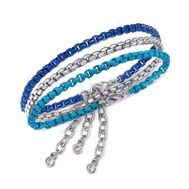 3-Pc. Set Color-Coated Link Bracelets 3-Pc. Set Color-Coated Link Bracelets