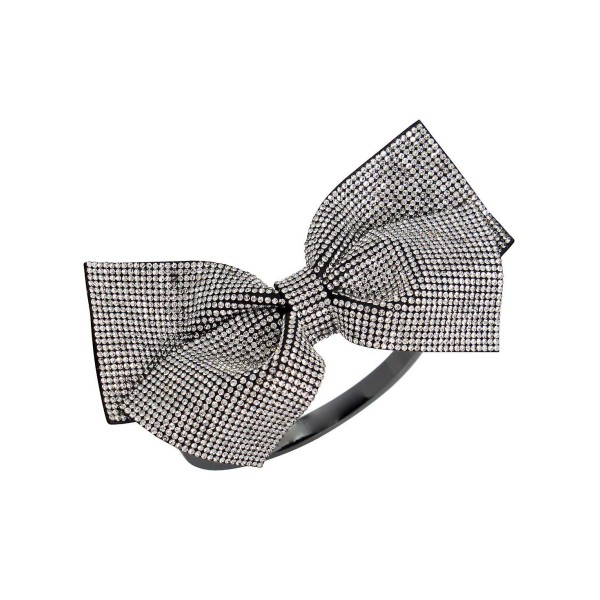 Faux Stone Pave Bow Bangle Bracelet Faux Stone Pave Bow Bangle Bracelet