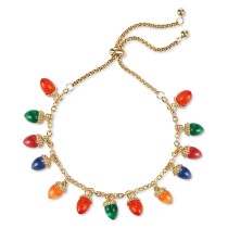 Gold-Tone Multicolor Lightbulb Slider Bracelet