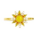 Cubic Zirconia & Hand-Painted Enamel Sun Ring Cubic Zirconia & Hand-Painted Enamel Sun Ring