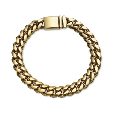 Cuban Link Bracelet in Gold-Tone Ion-Plated Stainless Steel Cuban Link Bracelet in Gold-Tone Ion-Plated Stainless Steel