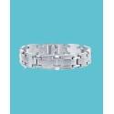 Men's Stainless Steel Matte and Polished Linked Bracelet Men's Stainless Steel Matte and Polished Linked Bracelet