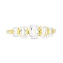 Cubic Zirconia Graduated Statement Ring in 14k Gold-Plated Sterling Silver Cubic Zirconia Graduated Statement Ring in 14k Gold-Plated Sterling Silver