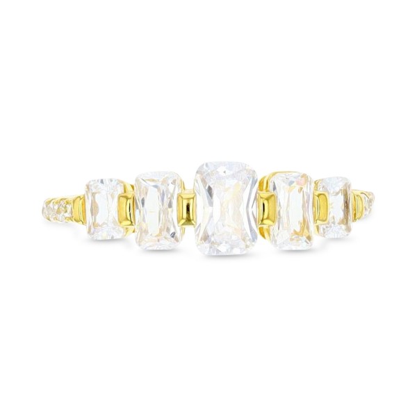 Cubic Zirconia Graduated Statement Ring in 14k Gold-Plated Sterling Silver Cubic Zirconia Graduated Statement Ring in 14k Gold-Plated Sterling Silver