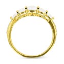 Cubic Zirconia Graduated Statement Ring in 14k Gold-Plated Sterling Silver Cubic Zirconia Graduated Statement Ring in 14k Gold-Plated Sterling Silver