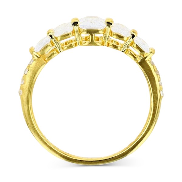 Cubic Zirconia Graduated Statement Ring in 14k Gold-Plated Sterling Silver Cubic Zirconia Graduated Statement Ring in 14k Gold-Plated Sterling Silver