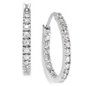 Small Sterling Silver Earrings, Cubic Zirconia Hoop Earrings, 0.6 Small Sterling Silver Earrings, Cubic Zirconia Hoop Earrings, 0.6