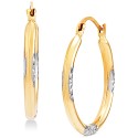 Small Hoop Earrings in 14k Gold & White Rhodium-Plate Small Hoop Earrings in 14k Gold & White Rhodium-Plate