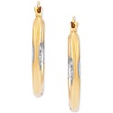 Small Hoop Earrings in 14k Gold & White Rhodium-Plate Small Hoop Earrings in 14k Gold & White Rhodium-Plate