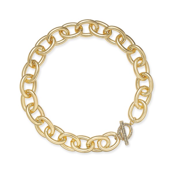 Gold-Tone Pavé Toggle Chain-Link 18 Gold-Tone Pavé Toggle Chain-Link 18