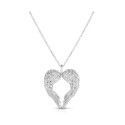 Cubic Zirconia Angel Wings Pendant In Silver Plate Cubic Zirconia Angel Wings Pendant In Silver Plate