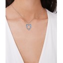 Cubic Zirconia Angel Wings Pendant In Silver Plate Cubic Zirconia Angel Wings Pendant In Silver Plate