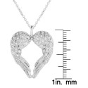 Cubic Zirconia Angel Wings Pendant In Silver Plate Cubic Zirconia Angel Wings Pendant In Silver Plate