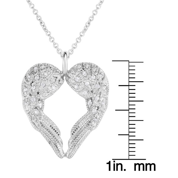 Cubic Zirconia Angel Wings Pendant In Silver Plate Cubic Zirconia Angel Wings Pendant In Silver Plate