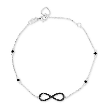 Black Spinel Infinite Chain Bracelet (1/2 ct. t.w.) in Sterling Silver Black Spinel Infinite Chain Bracelet (1/2 ct. t.w.) in Sterling Silver