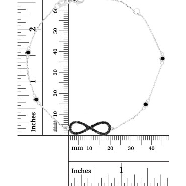 Black Spinel Infinite Chain Bracelet (1/2 ct. t.w.) in Sterling Silver Black Spinel Infinite Chain Bracelet (1/2 ct. t.w.) in Sterling Silver