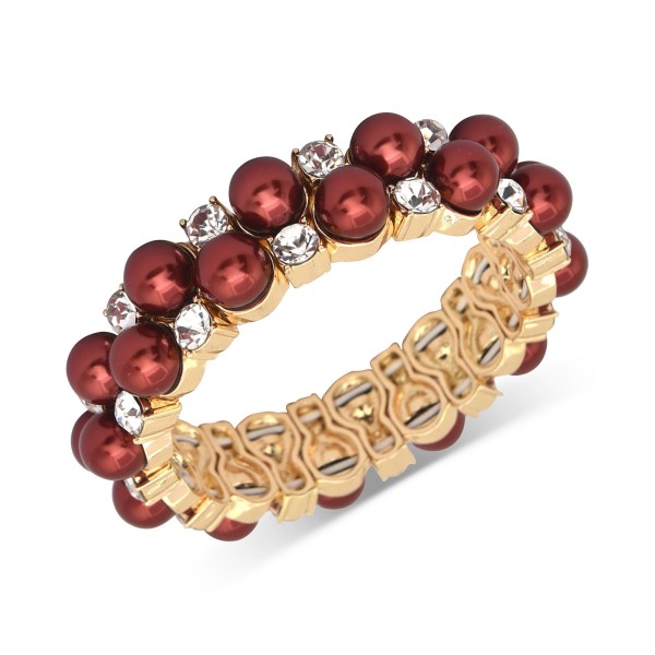 Gold-Tone Crystal & Colored Imitation Pearl Stretch Bracelet Gold-Tone Crystal & Colored Imitation Pearl Stretch Bracelet