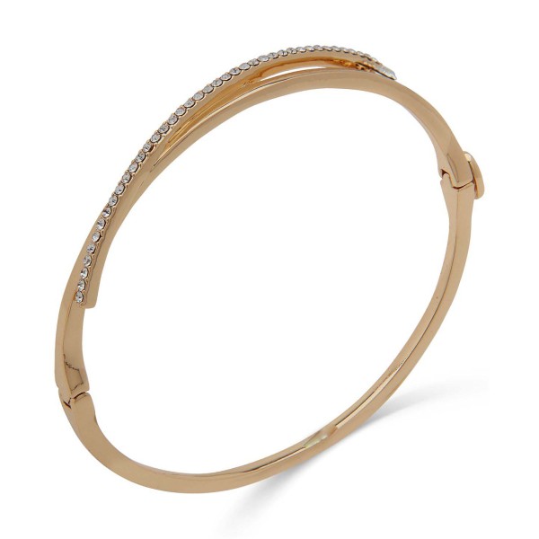 Gold-Tone Pavé Crossover Bar Bangle Bracelet Gold-Tone Pavé Crossover Bar Bangle Bracelet