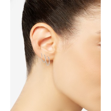 3-Pc. Set Small Endless Hoop Earrings in 10k White Gold 3-Pc. Set Small Endless Hoop Earrings in 10k White Gold