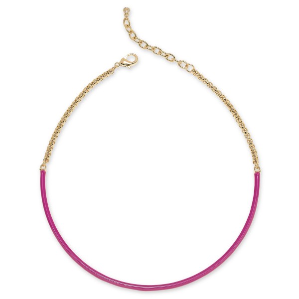 Gold-Tone Color Mixed Chain Collar Necklace, 11-1/2 Gold-Tone Color Mixed Chain Collar Necklace, 11-1/2