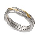2-Pc. Set Cubic Zirconia Twisted Stack Bands in Sterling Silver & 14k Gold-Plate 2-Pc. Set Cubic Zirconia Twisted Stack Bands in Sterling Silver & 14k Gold-Plate