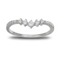 Cubic Zirconia V Band in Sterling Silver Cubic Zirconia V Band in Sterling Silver