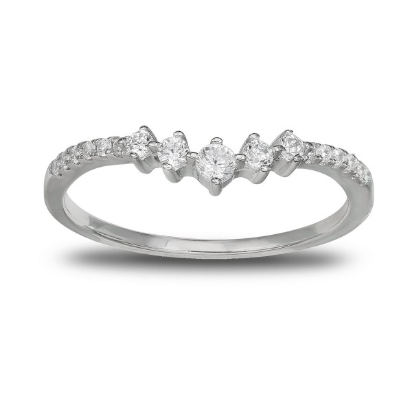 Cubic Zirconia V Band in Sterling Silver Cubic Zirconia V Band in Sterling Silver