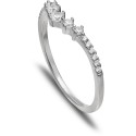 Cubic Zirconia V Band in Sterling Silver Cubic Zirconia V Band in Sterling Silver