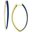 Cubic Zirconia & Enamel In & Out Oval Hoop Earrings Cubic Zirconia & Enamel In & Out Oval Hoop Earrings