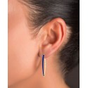 Cubic Zirconia & Enamel In & Out Oval Hoop Earrings Cubic Zirconia & Enamel In & Out Oval Hoop Earrings