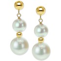 Cultured Freshwater Pearl Dangle Drop Earrings (5 & 9mm) in 14k Gold Cultured Freshwater Pearl Dangle Drop Earrings (5 & 9mm) in 14k Gold