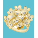 Gold-Tone Pavé Flower Cluster Statement Ring Gold-Tone Pavé Flower Cluster Statement Ring