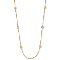 Gold-Tone Pavé & Imitation Pearl Station Necklace, 42 Gold-Tone Pavé & Imitation Pearl Station Necklace, 42