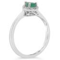 Emerald (3/8 ct. t.w.) and Diamond Accent Ring in Sterling Silver Emerald (3/8 ct. t.w.) and Diamond Accent Ring in Sterling Silver