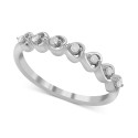 Diamond Heart Band (1/10 ct. t.w.) in Sterling Silver Diamond Heart Band (1/10 ct. t.w.) in Sterling Silver