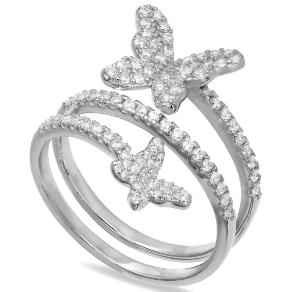 Cubic Zirconia Butterfly Wrap Ring in Sterling Silver Cubic Zirconia Butterfly Wrap Ring in Sterling Silver