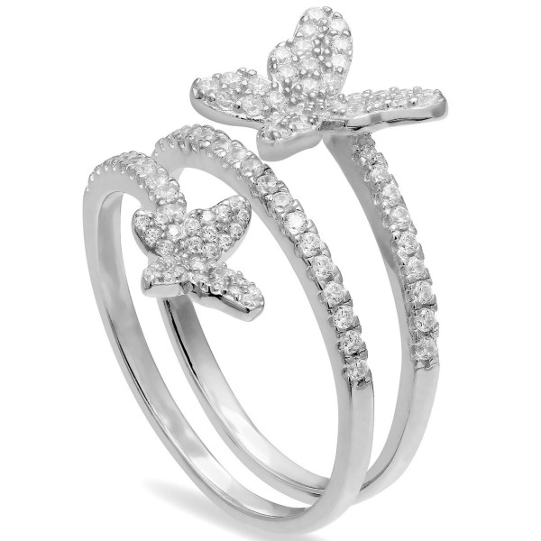 Cubic Zirconia Butterfly Wrap Ring in Sterling Silver Cubic Zirconia Butterfly Wrap Ring in Sterling Silver