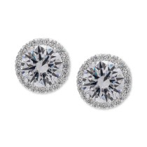 White Sapphire Halo Stud Earrings (5-3/4 ct. t.w.) in Sterling Silver White Sapphire Halo Stud Earrings (5-3/4 ct. t.w.) in Sterling Silver